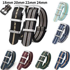 Universal NATO Woven Strap 18/20/22/24mm Nylon Watch Band For OMEGA 007 Seamaster One-Piece Durable Wrist Bracelet For Men Women2026
