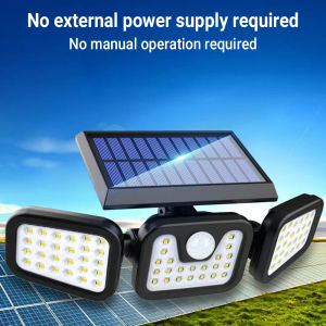 Waterproof Solar Light Three Head Spotlights Motion Sensor Rotatable Split Electricity Energy Saver Wall Lamp 74 LED IP65 Anti-Theft Outdoor Night Light⚡PH deliveryIn stock⚡