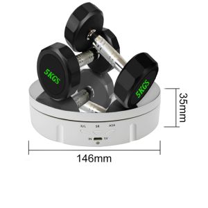 Rotating Display Stand 10KG loadable 3 speeds 2 directions powered by batteries/DC input 360 degree spinning Jewelry turntable #146