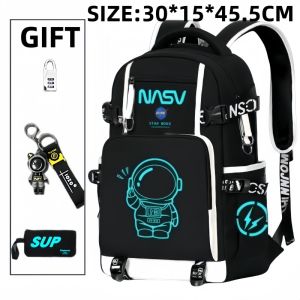 Boy astronaut style waterproof backpack Large capacity starry sky cartoon childrens backpack Kids School Bag