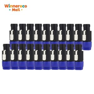 20pcs Audio Cable Adapter Connectors 4 Pole NL4FC Locking Connectors for Studio and Stage Audio Equipment