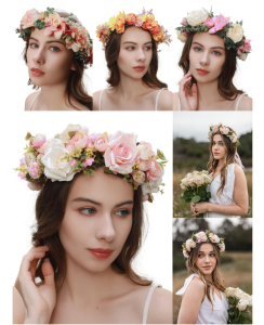 SALANGHANDA Flowers Crown Flower Hair Band Bridal Sweet Wedding Accessories Adjustable Random Color Flower