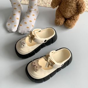 [Free Shipping] EVA2026 Summer Cute Cartoon Kitten And Fish Design Slip-On Sandals Fashionable Outdoor Thick-Soled Sandals For Women