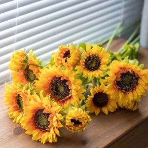 Artificial Sunflower Flower Bouquet Gift Big For Decorations Wedding Home Party Mothers Day