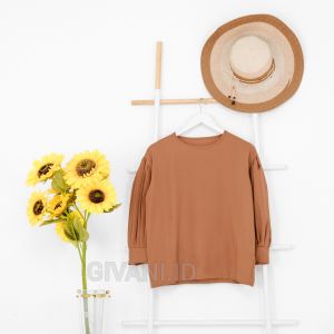 Givani.id - Viola Blouse Wanita Kekinian Lengan Panjang / Ootd Blus Baju Wanita Muslim Lengan Balon Outfit Casual LD 110