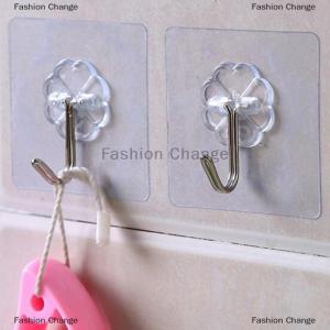 [COD] Fashion Change 1x Useful Strong Clear Suction Cup Sucker Wall Hooks Hanger For Kitchen Bathroom