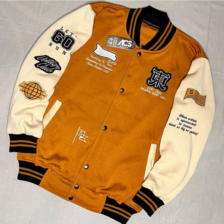 Jaket Varsity Baseball Vintage Full Bordir Premium Unisex Varsity