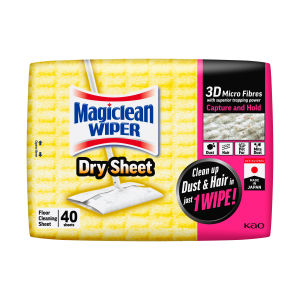 Magiclean Wiper Mop with 360° Rotating Head | Dry Sheets & Wet Sheets Available | Traps Dust Hair Pet Fur & Sticky Stains | Japans #1 Household Brand | Imported | No Bucket Needed