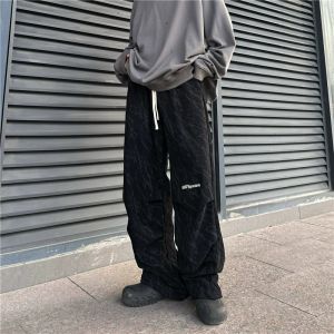 Pants for men baggy Corduroy pants y2k fashion Korean style Drawstring hiphop high street streetwear
