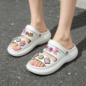 Elegant Versatile Women Beach Vacation Sandals 5cm Thick Platform Non Slip Rubber Sole Comfort All Season Outdoor Casual Trendy High Quality Shoes 0125523