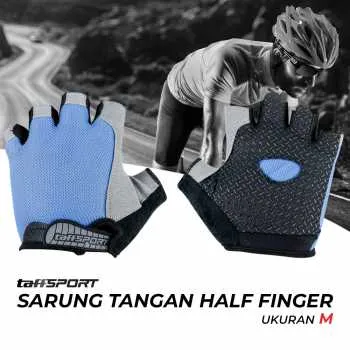 TaffSPORT Sarung Tangan Half Finger Sepeda Gym M - Black
