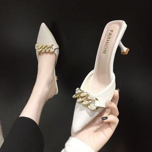 Free Shipping Baotou WomenS Half-Slipper Sandals 2026 Summer New Style Thin-Heeled Mules