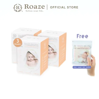 Roaze Dry Baby Wipes (Tender) 80pcs x 3 Boxes