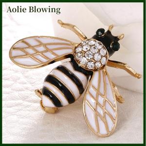 Aolie Women Delicate Little Bee Insect Rhinestone Pin Brooch Jewelry Accessory