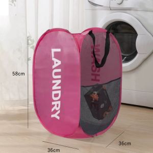 ตระกร้าผ้า ตะกร้าตาข่ายมัลติฟังก์ชั่น พับเก็บสะดวก  แบบตาข่ายยืดหยุ่นจุ นจุของได้เยอะ ม แข็งแรง ทนทาน