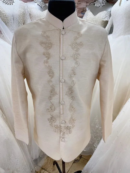 Special Coat Barong Chinese Collar (sam) Satin Sleeveless Suit