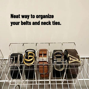 AYOUSIN Acrylic Belt Organizer Necktie Holder Belt Storage Display Clear Necktie For Men Women