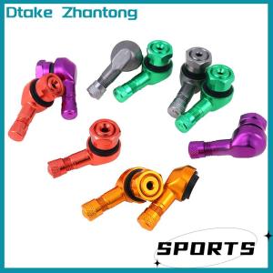 Dtake 2 X CNC Motorcycle 90 Degree Angle Wheel Tire Stem Tubeless Valve Aluminum