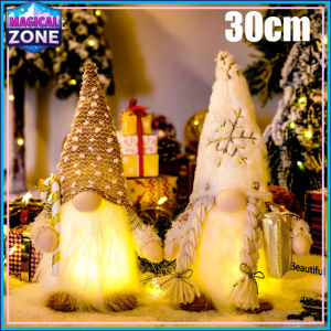 B-HQ Glowing Elf Gnome Doll Christmas Faceless Doll Night Light Christmas Gnome Doll Xmas Gift 30cm
