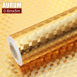 Oil-proof waterproof stickerself-adhesive kitchen backsplash wallpaper stickerheat-resistant aluminum foil wall stickercountertop drawer lining