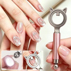 PENTU Circular Ring Cat Eye Nail Art Non-slip Handle 2IN1 ic Nail Art Tool High-quality Dual-Head Design Hollow Cat Eye Nail Art Design