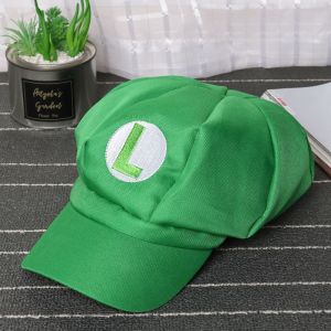 【Hot sale】Luigi Bros Dome Cotton Caps Classic Game Super Mario Cosplay Props Hats Boys Girls Baseball Cap Adult Accessories Children Adults Cap Gifts