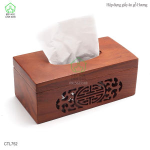 [FREESHIP MAX]Hộp đựng giấy ăn bằng gỗ hương tự nhiên phong cách Á Đông (CTL752).
