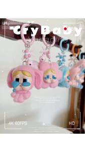 Cry baby phone strap Creative bag Charm keychainPlush doll pendant Strap small gifts