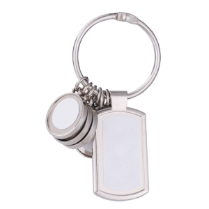 3 Circles Sublimation Blanks Keychains Rectangle Sublimation Transfer Blanks with Metal Round for Key Rings for Heat Pre