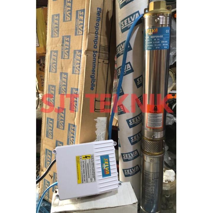 Selva Italy submersible pump 0.33hp 3 inci kabel 40 meter pompa air celup pompa air sumur bor pompa reda 0.33 hp kabel 40 meter 3 inchi selva italy pompa air sumur bor