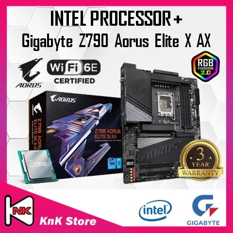Gigabyte Z790 AORUS ELITE X AX LGA1700 DDR5 Motherboard + Intel CORE I5 / I7 / I9 CPU COMBO