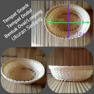 Keranjang Anyaman Bambu Oval Keranjang Sncak Parsel Hampers