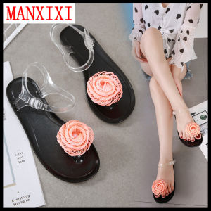 Xăng Đan Đế Bằng Thạch Đẹp Phiên Bản Hàn Quốc Thương Hiệu MANXIXI Giày Khảm Hoa Ngọc Trai Cho Nữ （ Cỡ 35-40