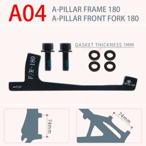 GORGE 1set Hợp nhôm Bộ đệm phanh đĩa Đen PM/IS 160 180 203 mm Đế chuyển đổi phanh dầu Chất lượng cao Bộ chuyển đổi thước kẹp phanh hợp nhôm dành cho xe đạp điện leo núi