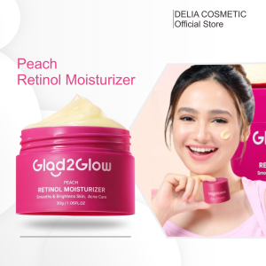 DC.ID Glad2Glow Peach Retinol Moisturizer 30g Moisturizer Krim Wajah Anti Aging g2g Pelembab Wajah