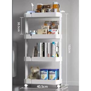 Classy Luxe Trolley Rack Floor Utility Cart Shelf Rack Kitchen Bathroom Snack Toilet Storage Rack