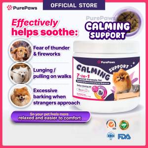 Pet Calming Chews for Dog Cat | Thunder Fireworks Grooming Anxiety | PurePaws Calming Support 7-in-1