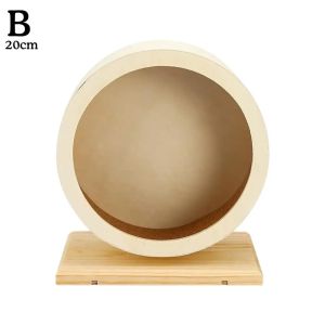 2026 Mute Wooden Hamster Exercise Wheel With Bracket Cork Pad Silent Roller for Golden Bear Hamster