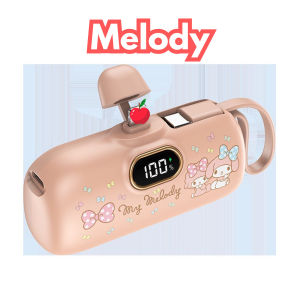 Sạc Dự Phòng Mini Sanrio PL-05 Không Dây Pin 5000mAh Tích hợp Sạc Nhanh Type C và I.phone Màn Hình Hiển Thị Pin (JA SHOP