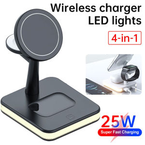 25W 3 in 1 Magnetic Wireless Charger for Macsafe iPhone 12 13 14 15 Pro Max Mini Apple Watch Airpods Pro Fast Charging Dock Station