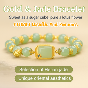 Sugar Cube Lotus Jade Bracelet Lotus Green Jade Agate Pendant Wealth-attracting Evil-repelling Bracelet