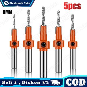 5Pcs HSS Woodwoorking Countersink Mata Bor Kayu Pelubang Drat 28 - 32 - 4 x 8mm