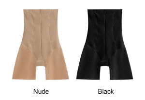 Seamless zipper body-shaping shorts New waist and abdomen lifting pants Technology negative ion pants