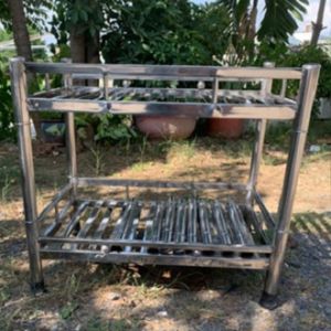 Kệ chén (thẻ to) inox 100% siêu dày lắp ráp chứa đồ nhà bếp giá đựng bát đĩa phụ kiện bồn rửa.