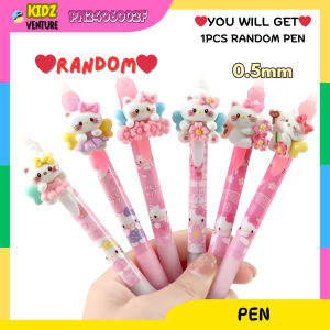 (READY STOCK)3D Kitty Pendant 0.5mm Blue Erasable Gel Pen Stationary Kid Birthday Present Gift凯蒂猫蓝色中性笔0.5毫米文具gel pen