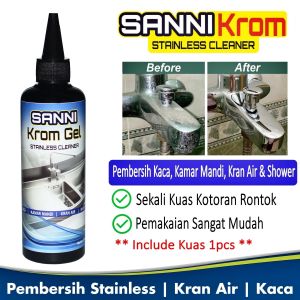 Pembersih Kerak Kaca Kamar Aquarium Kamar Mandi Kran Air Stainless SANNI KROM