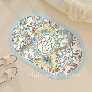 Huimeng Nhà Sang Trọng Thảm lót sàn Cổ Điển Pháp sàn phòng tắm Thảm lót sàn Nhanh Chóng Làm Khô Không-Trượt Hình Bầu Dục tảo cát bùn thảm sàn Bắc Âu