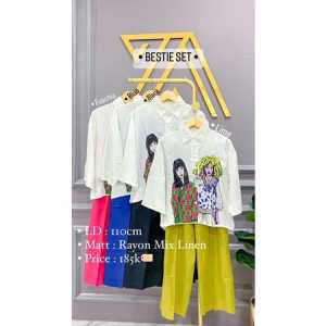 SETELAN TOP CATTON SABLON / SETELAN KOMBINASI COTTON / ONE SET SABLON