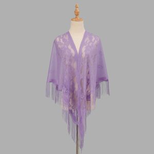 VIVIDI With Tassel Women Shawl Hollow Multicolored Evening Prom Cape Wedding Accessories Fashion Scarf Women