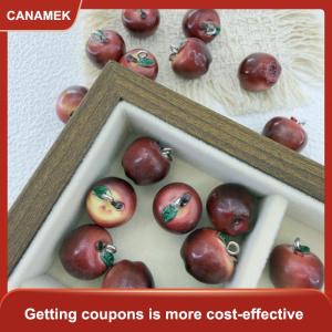 【CANAMEK 】 DIY Spacer Beads 5Pcs 3D Resin Simulation Fruit Charms 14x15MM for Bracelet Keychain Making